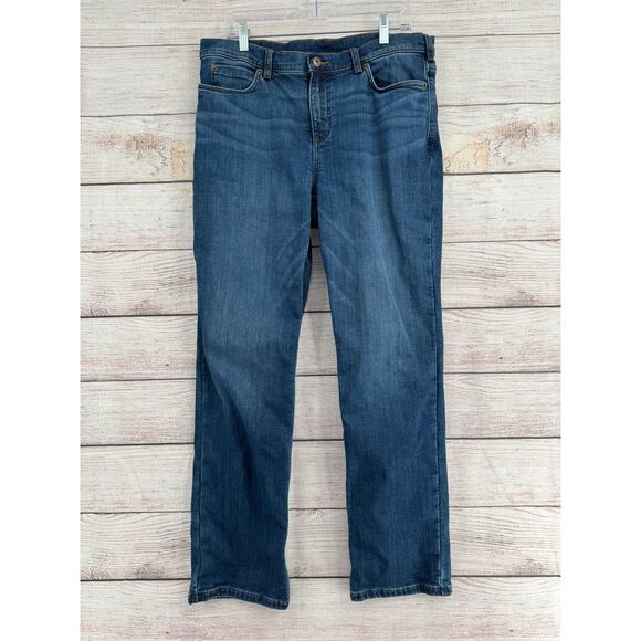 Duluth Trading Co Daily Denim Lined Straight Leg Jeans Womens 14x31 Blue - Picture 1 of 13